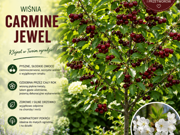 Wiśnia ‘Carmine Jewel’ – karłowa wiśnia krzewiasta